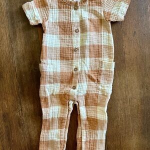Colored Organics Tan and Cream Baby Jumpsuit